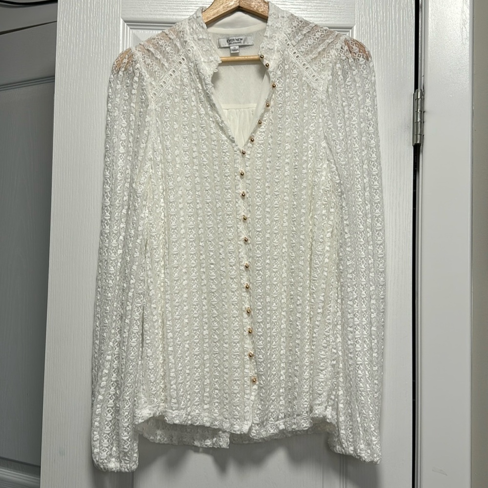 Like New Everlane Gold Button Blouse